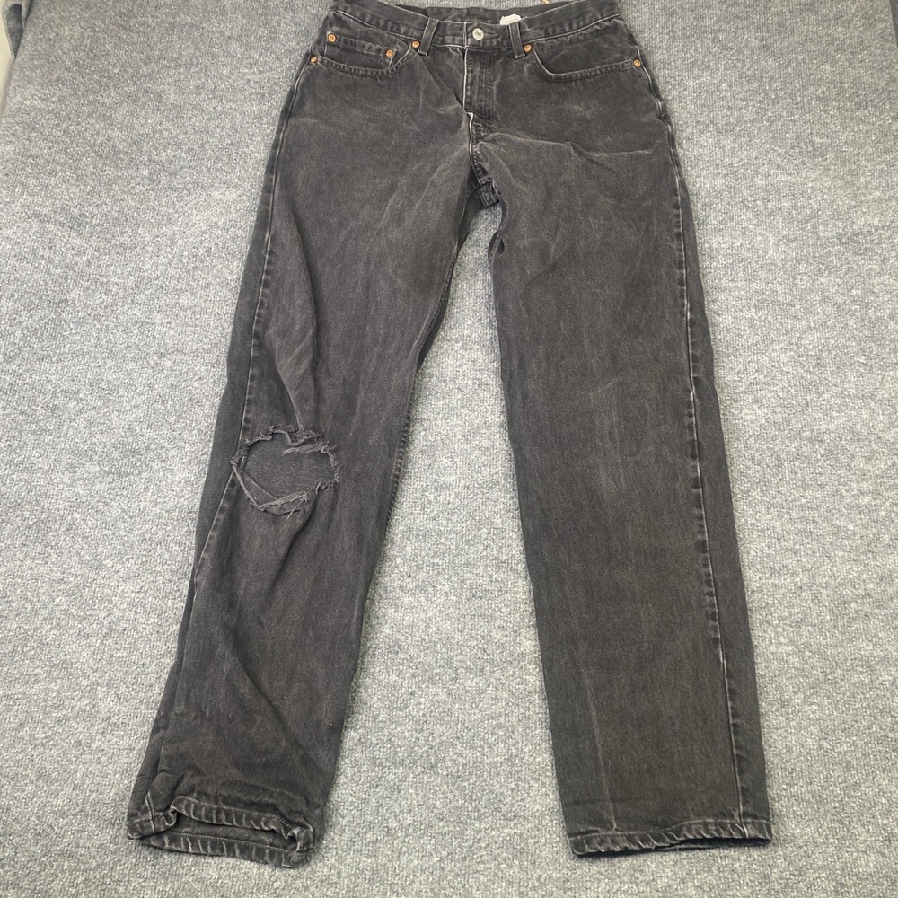 VTG Levis 550 Relaxed Fit Tapered Leg Jeans Faded Black Denim 34x34